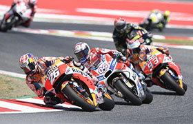 Marquez i Pedrosa na podium w Katalonii